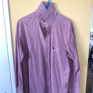 U.S. POLO ASSN. MEN'S M 15/15-1/2 32/33 RED WHITE